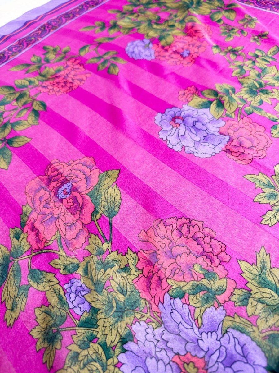 vintage woven florals square scarf - good market thrift store
