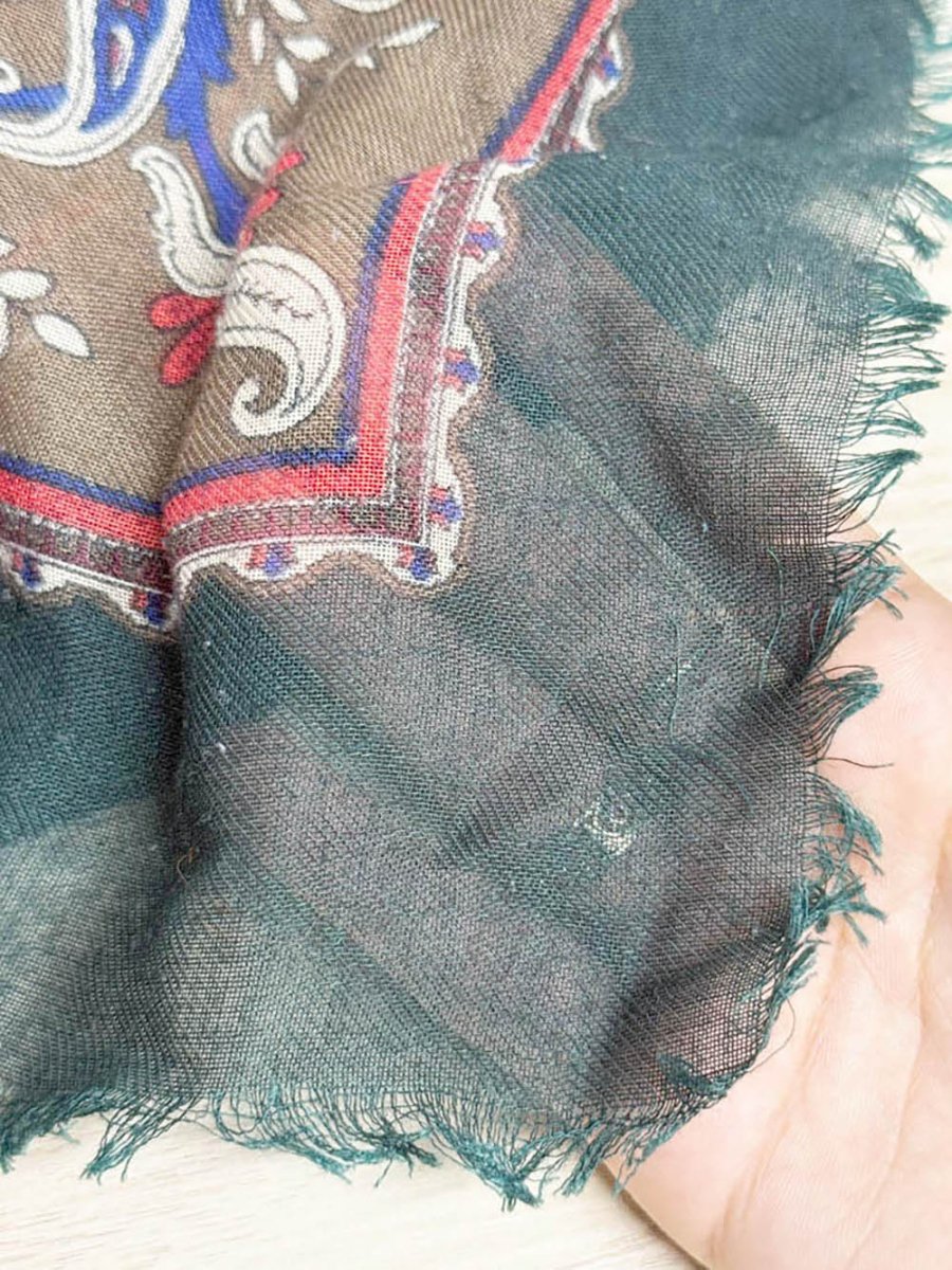 vintage woven paisley fringe square scarf | made in Italy - good market thrift store