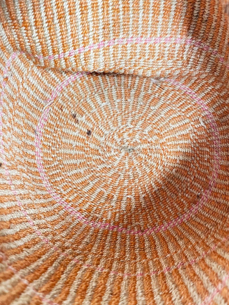 vintage woven sisal market shoulder bag | leather strap - good market thrift store