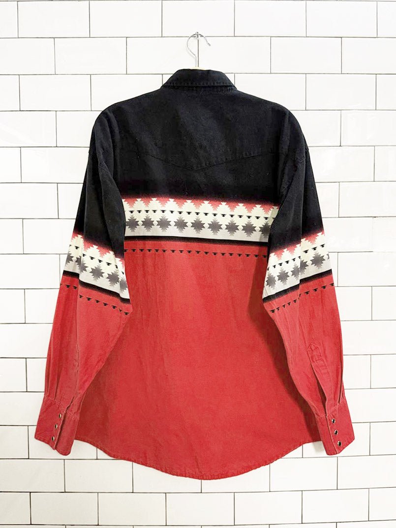 vintage wrangler western snap button shirt - good market thrift store