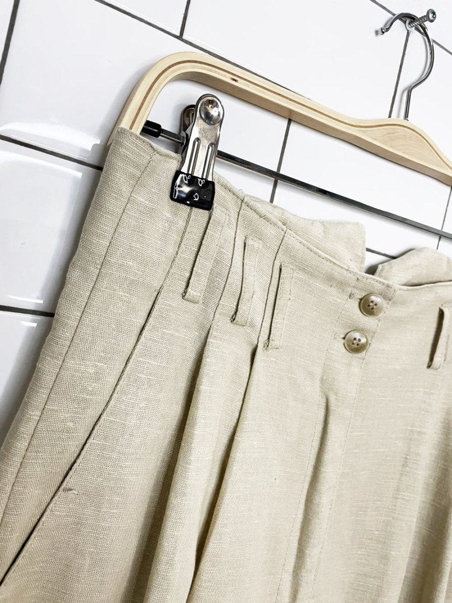 vintage xxvi linen-blend high rise pleated pants | made in canada - good market thrift store