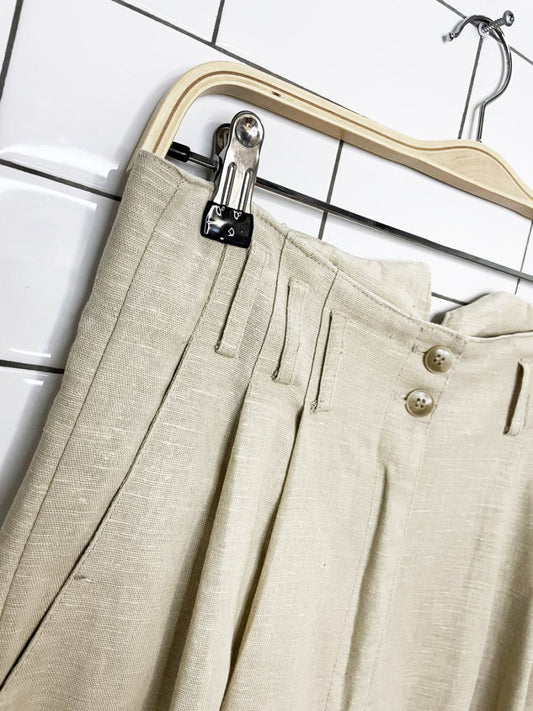 vintage xxvi linen-blend high rise pleated pants | made in canada - good market thrift store