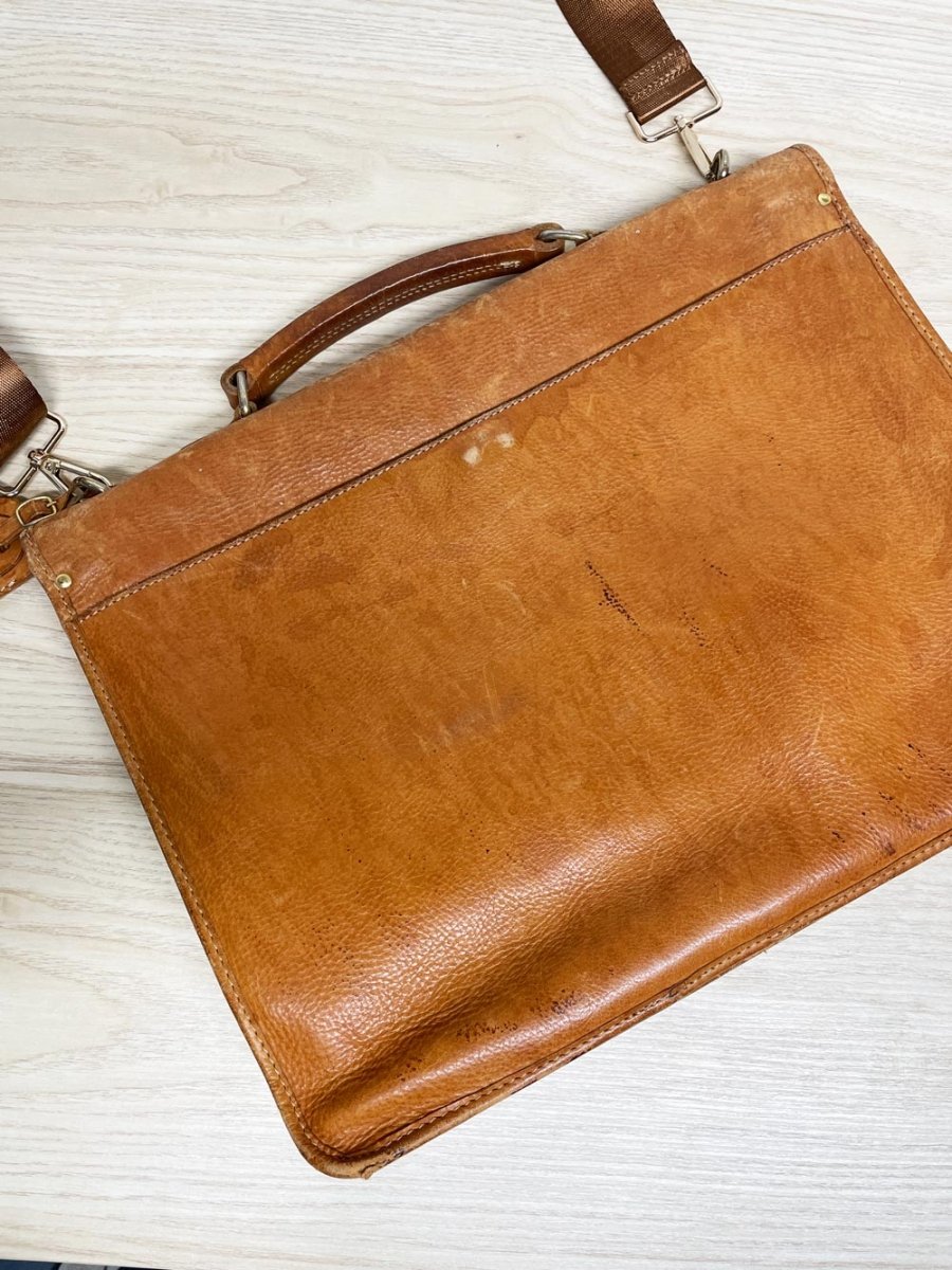 vintage yak leather briefcase - good market thrift store