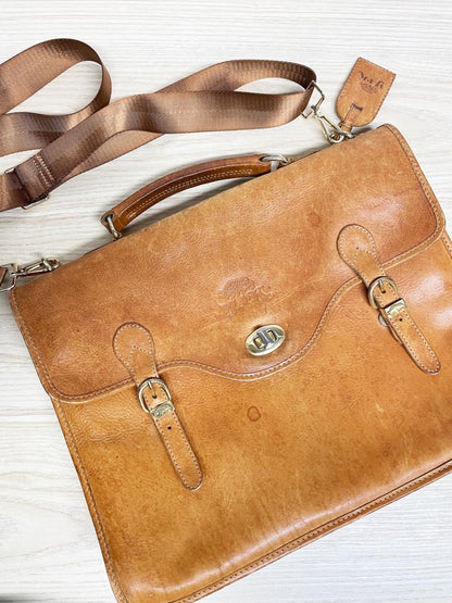 vintage yak leather briefcase - good market thrift store