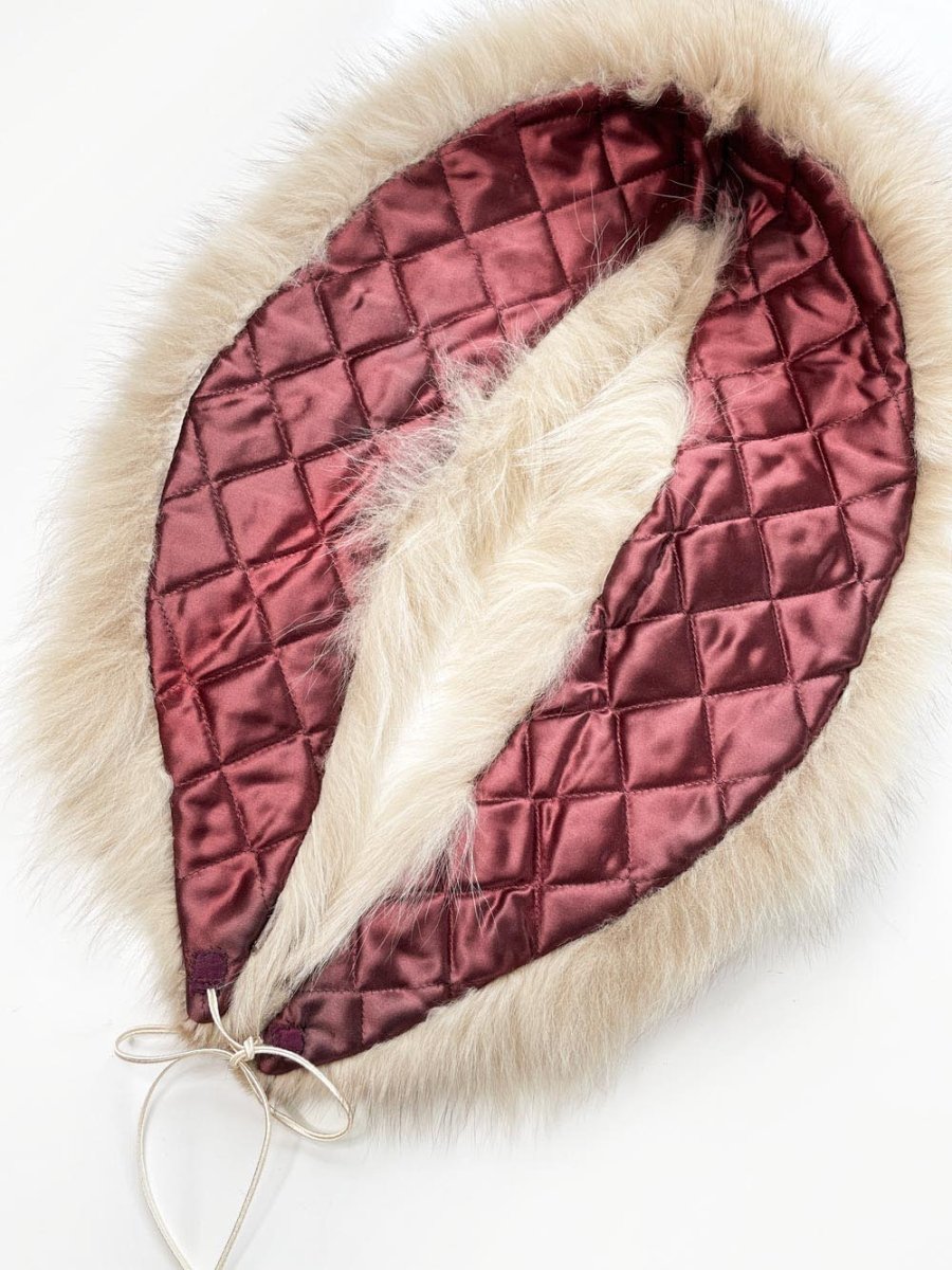 vintage yellow fox fur stole tie collar - good market thrift store