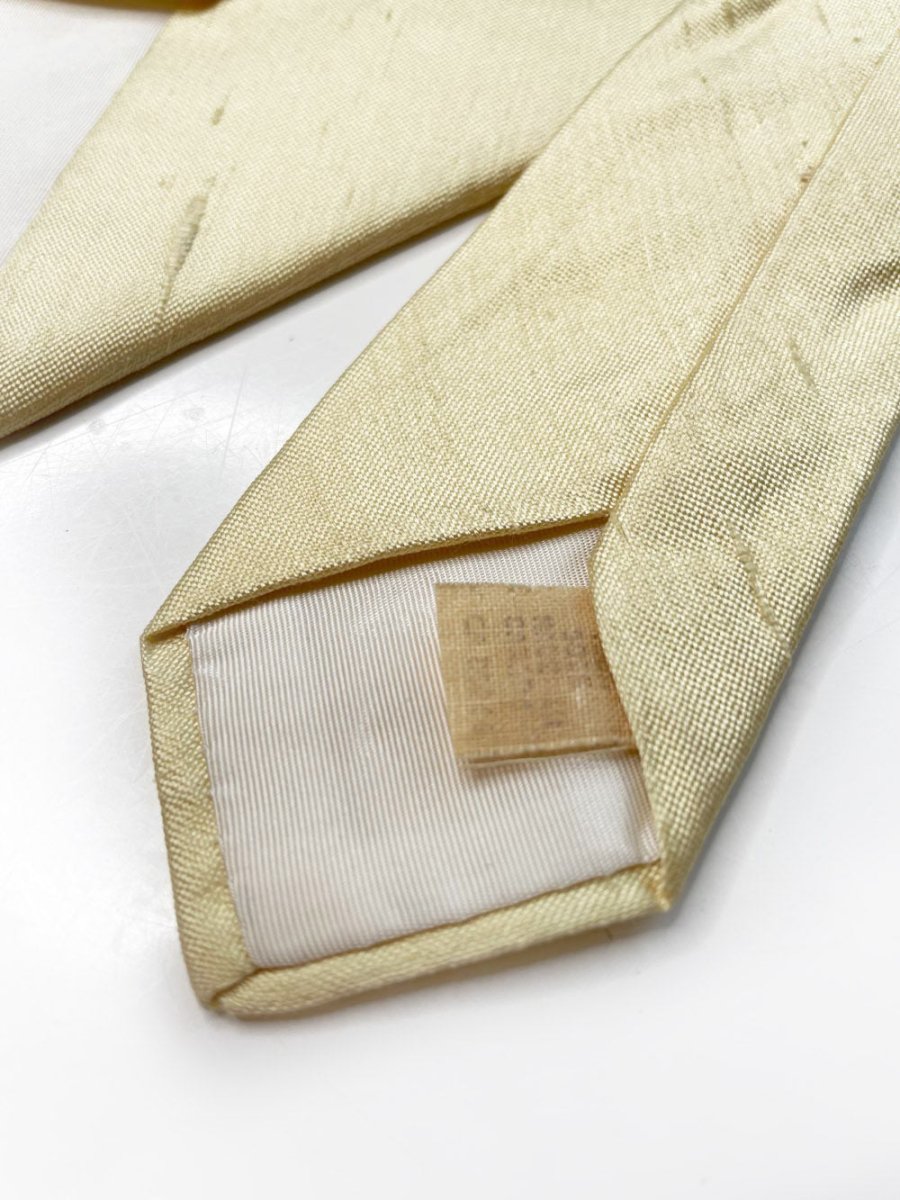 vintage YSL 100% raw silk butter yellow tie | yves saint laurent - good market thrift store