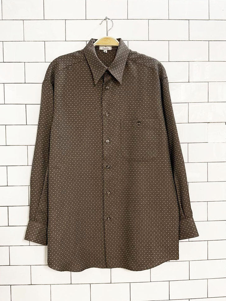 vintage zanella woven check dress shirt | made in Italy - good market thrift store