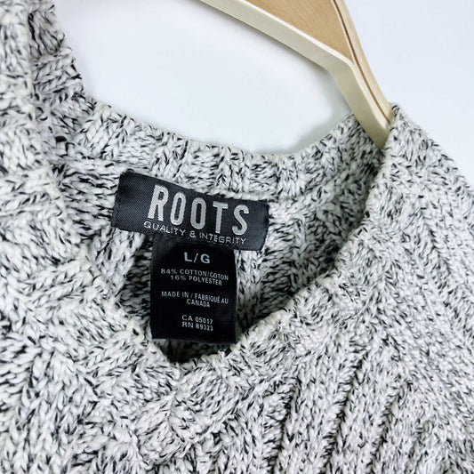 vintage 00s roots chunky rib v-neck sweater - size large