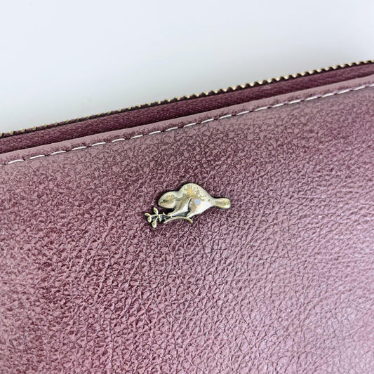 roots faux pebbled leather zip around wallet