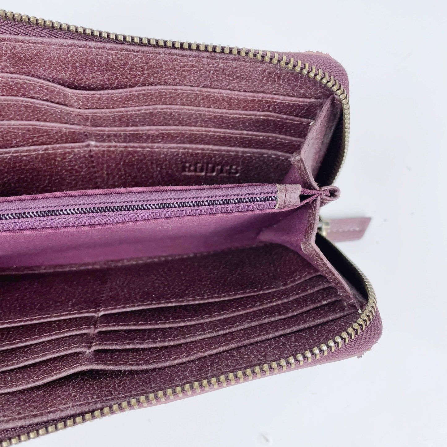 roots faux pebbled leather zip around wallet