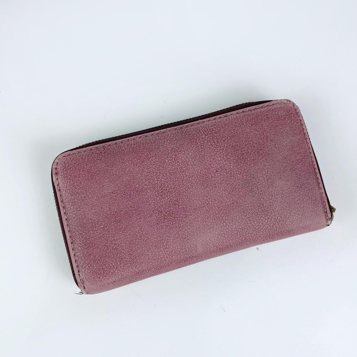 roots faux pebbled leather zip around wallet
