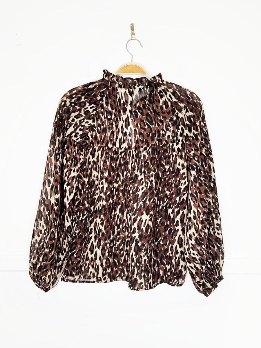 walter baker animal print balloon sleeve chiffon blouse - good market thrift store