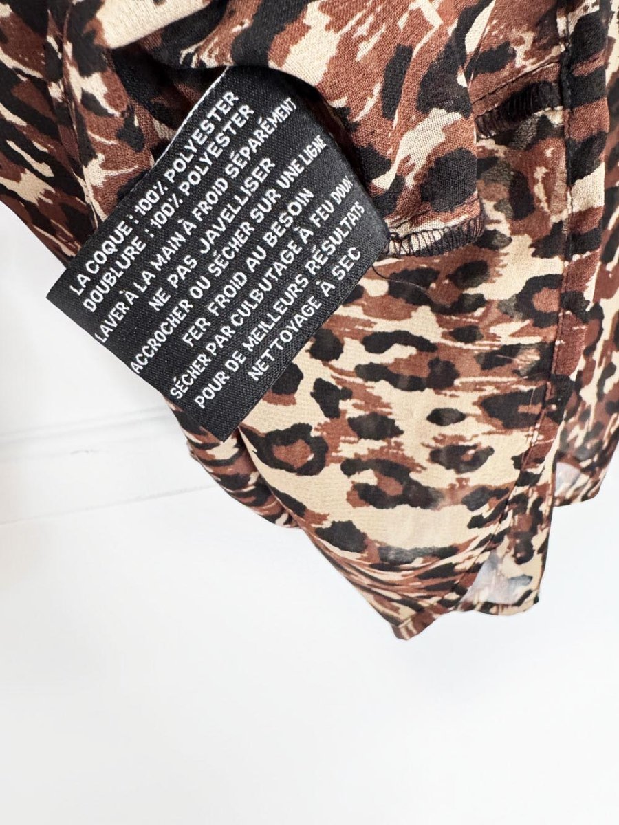 walter baker animal print balloon sleeve chiffon blouse - good market thrift store