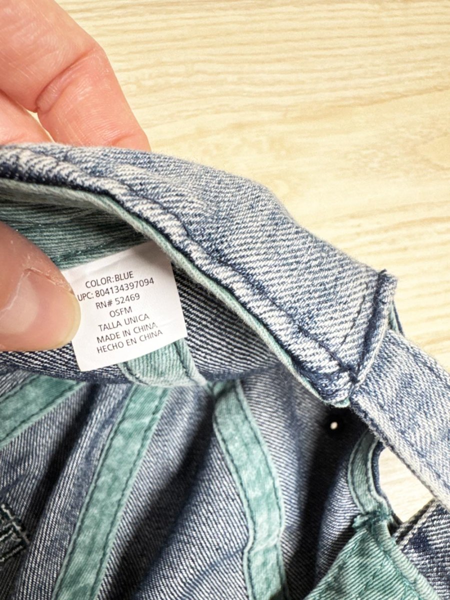 wanderlust embroidered denim hat - good market thrift store
