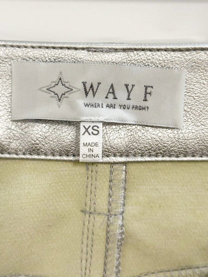 WAYF metallic vegan leather front slit midi skirt | anthropologie - good market thrift store