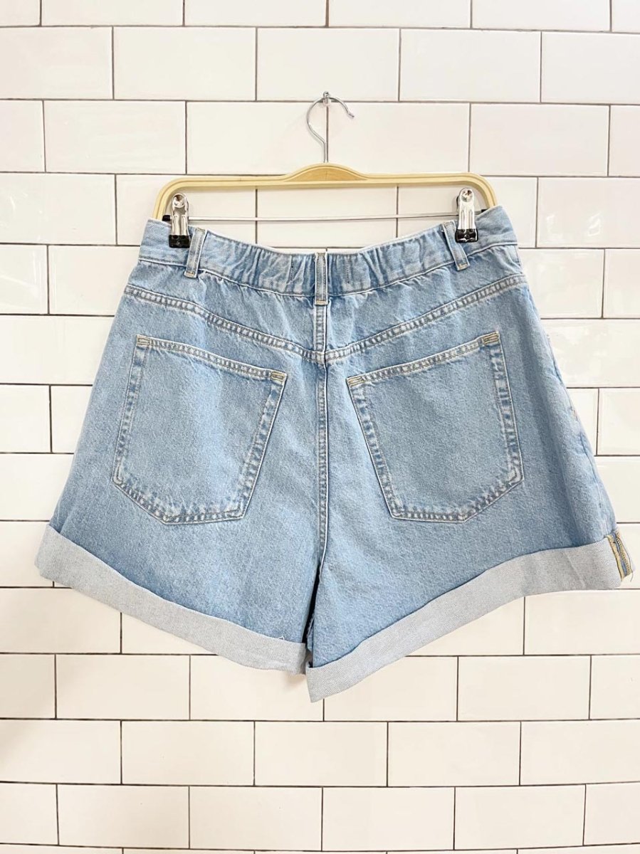 we the free 2026 danni pleated denim baggy shorts | free people - good market thrift store