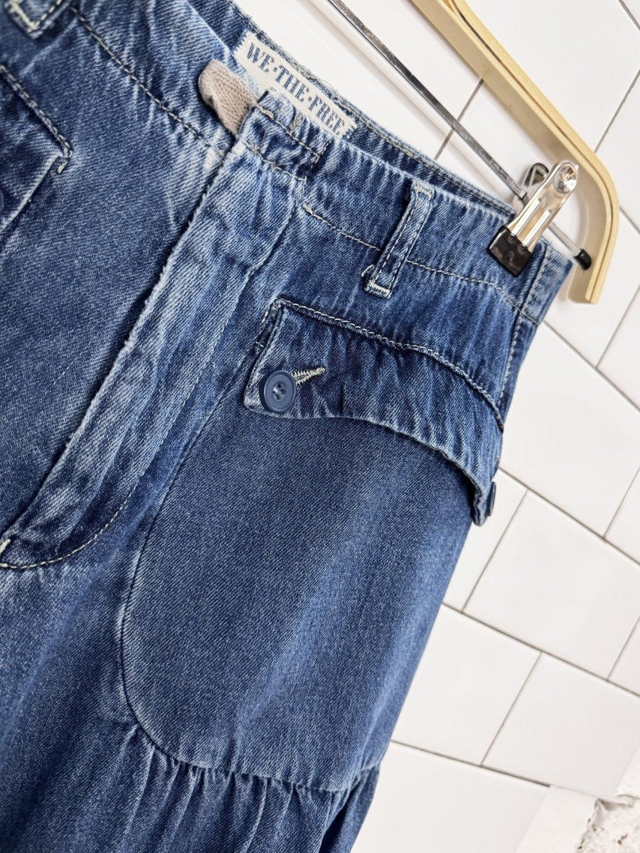 we the free 2026 lotus cinched balloon leg pleated jeans | free people - good market thrift store
