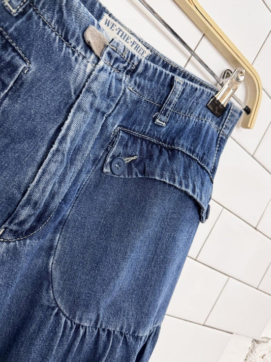 we the free 2026 lotus cinched balloon leg pleated jeans | free people - good market thrift store