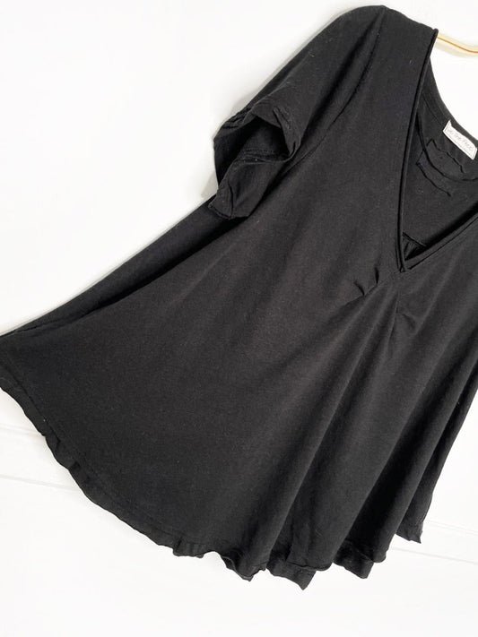 we the free all you need ruched v - neck swing tee | free people - good market thrift store