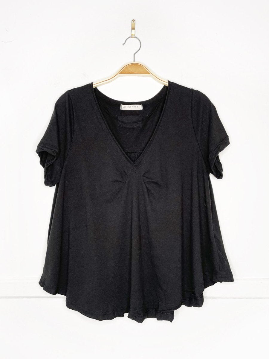 we the free all you need ruched v - neck swing tee | free people - good market thrift store