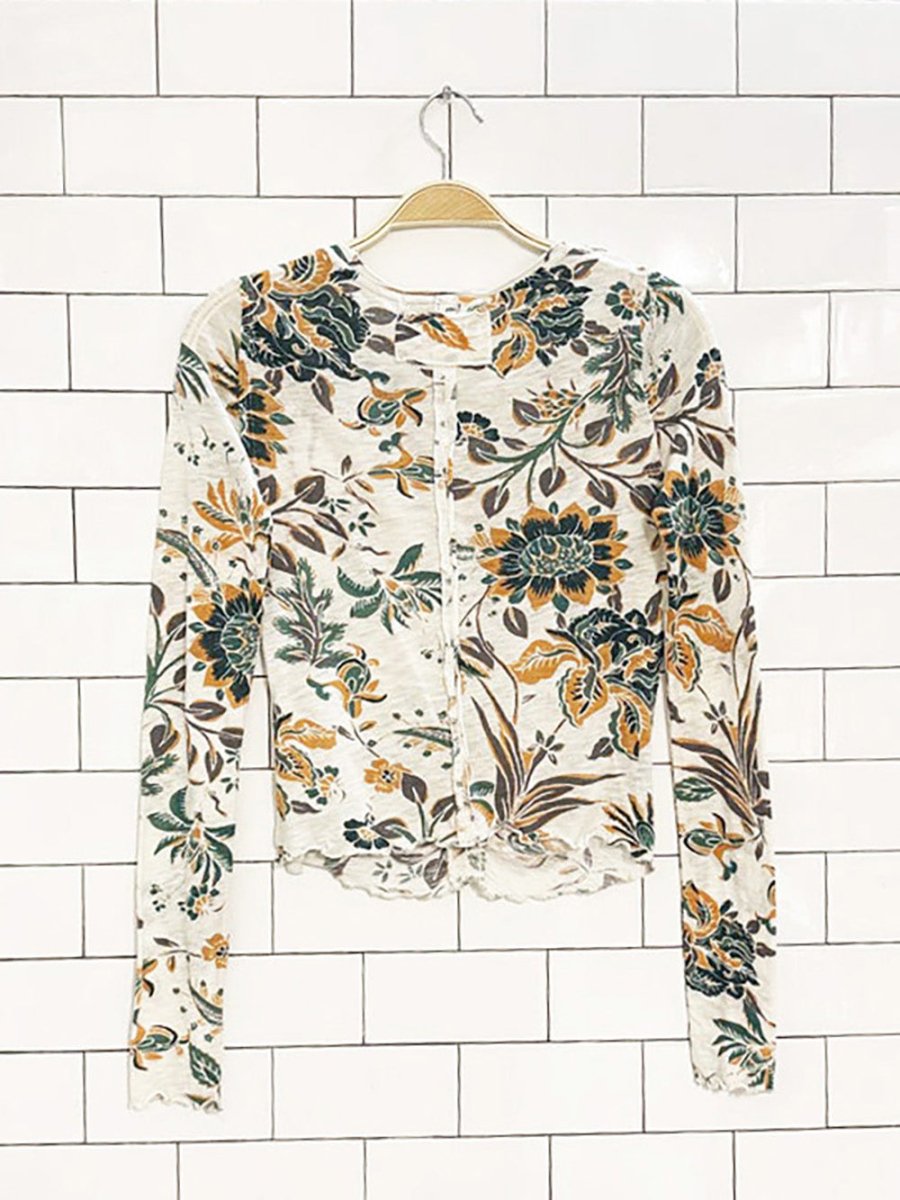 we the free dreamed of you flower print lettuce hem top | free people - good market thrift store