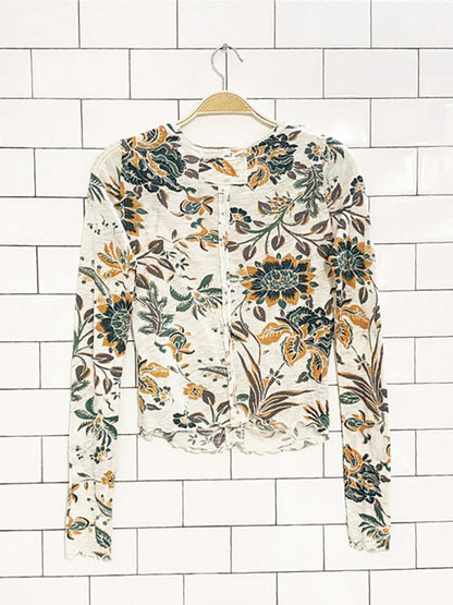 we the free dreamed of you flower print lettuce hem top | free people - good market thrift store