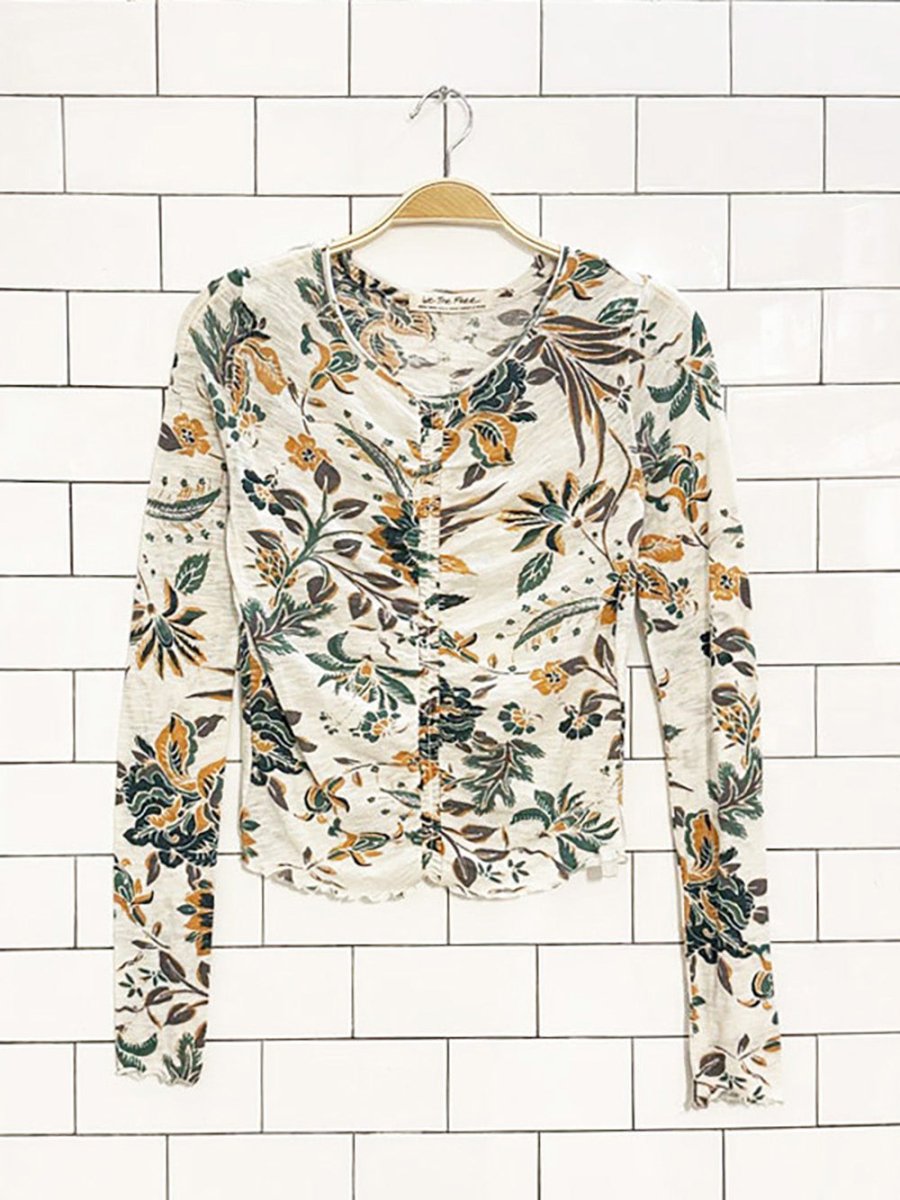 we the free dreamed of you flower print lettuce hem top | free people - good market thrift store