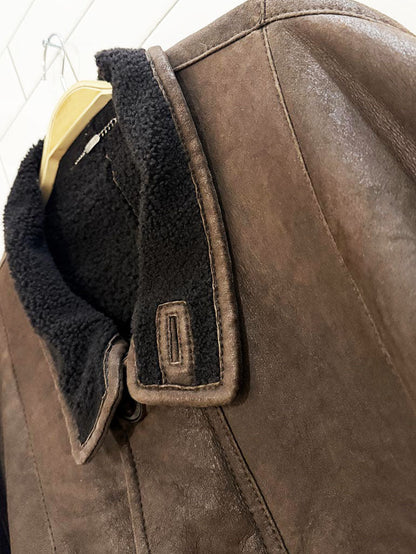 werner christ lambskin shearling full zip coat - good market thrift store