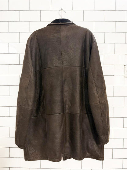 werner christ lambskin shearling full zip coat - good market thrift store