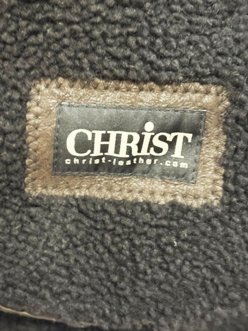 werner christ lambskin shearling full zip coat - good market thrift store