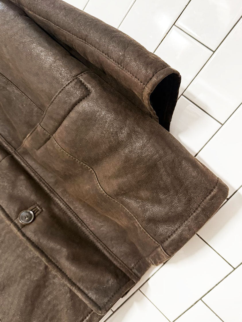 werner christ lambskin shearling full zip coat - good market thrift store