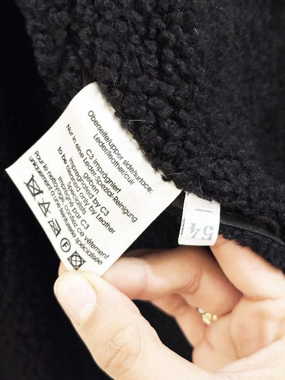 werner christ lambskin shearling full zip coat - good market thrift store