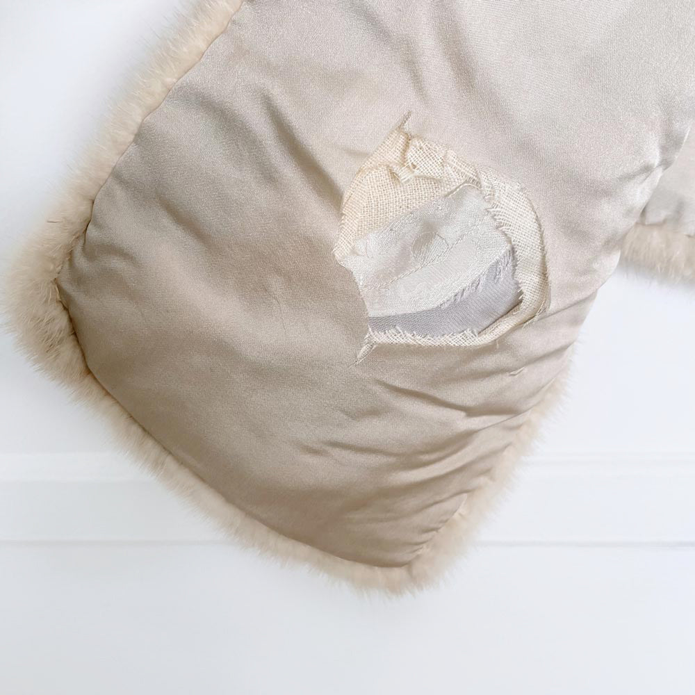 vintage 50s white mink fur stole