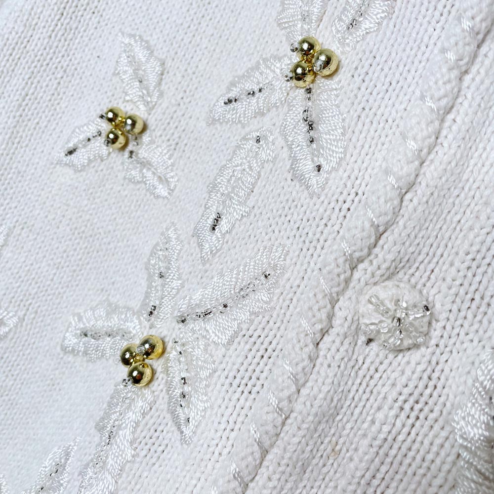 vintage donn kenny white ivy knit cardigan
