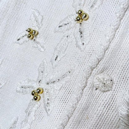 vintage donn kenny white ivy knit cardigan