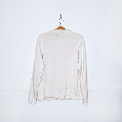vintage donn kenny white ivy knit cardigan
