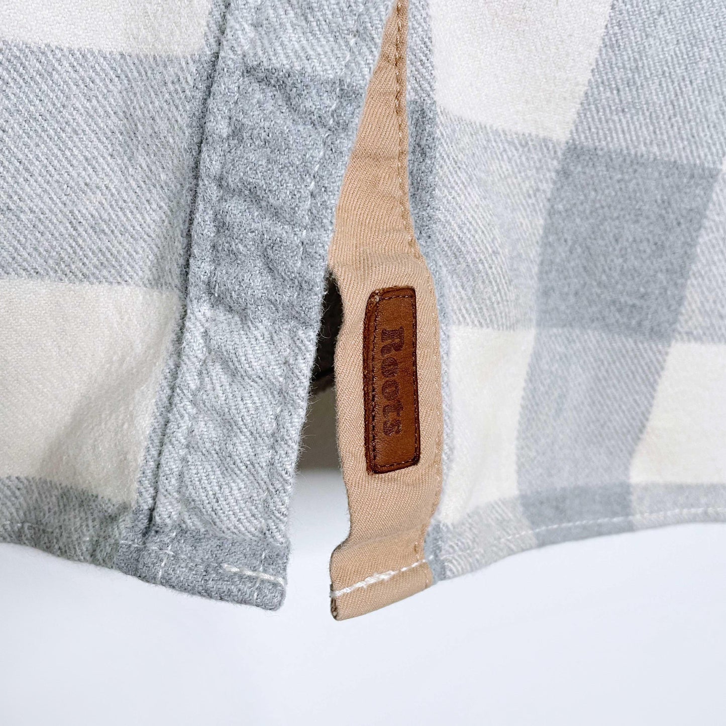 roots grey cream park flannel shirt
