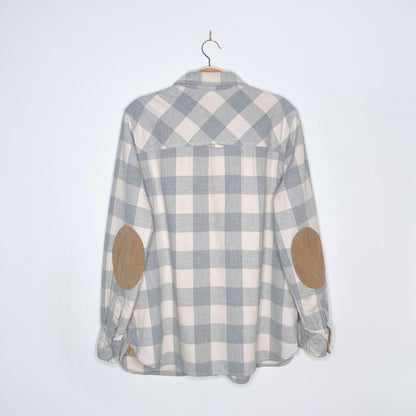 roots grey cream park flannel shirt