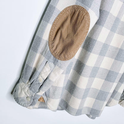 roots grey cream park flannel shirt