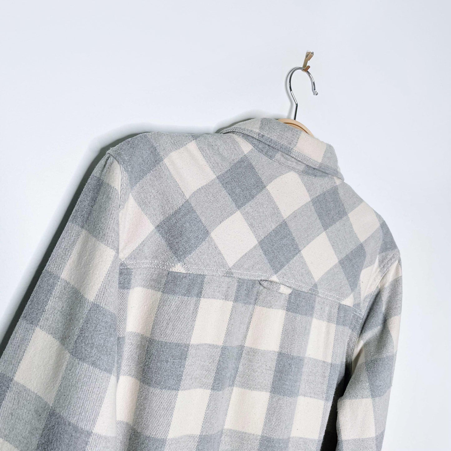 roots grey cream park flannel shirt