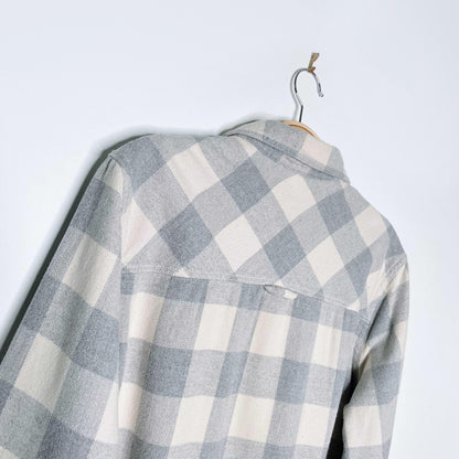roots grey cream park flannel shirt