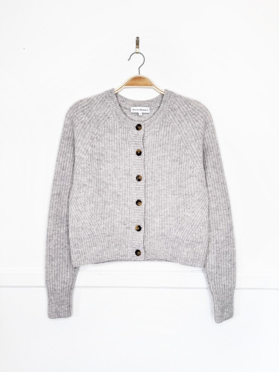 white + warren 100% cashmere ribbed cardigan - good market thrift store