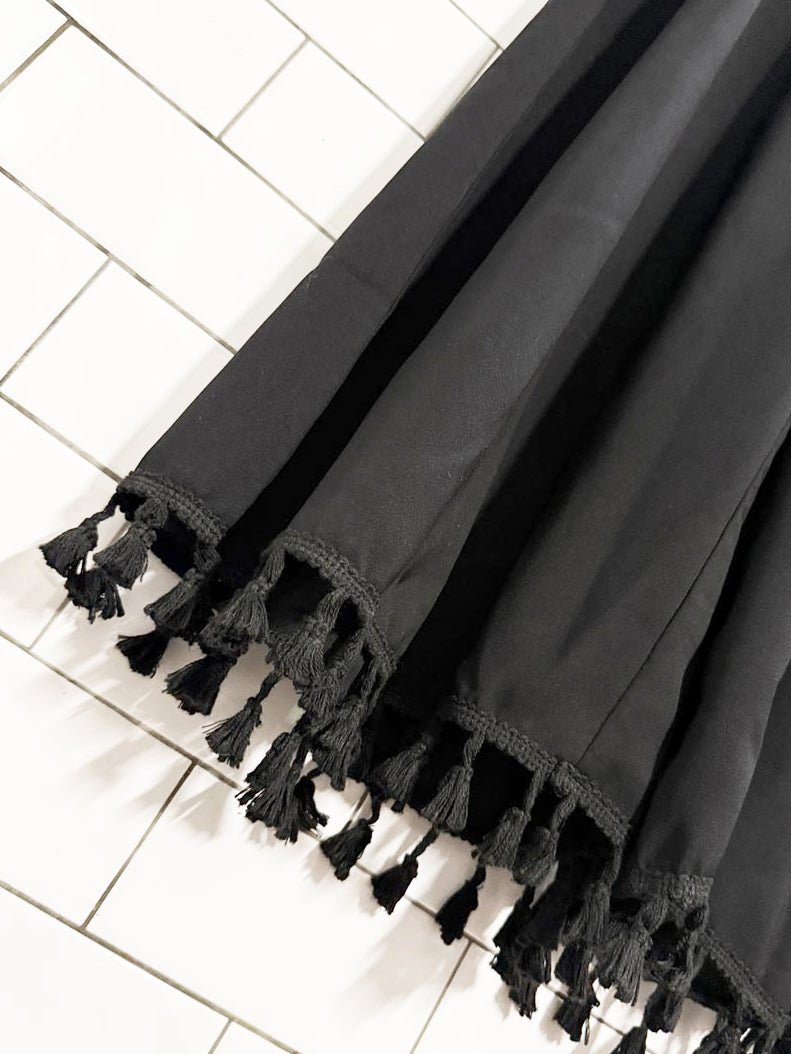 wide leg high waist tassel fringe beach pants - good market thrift store