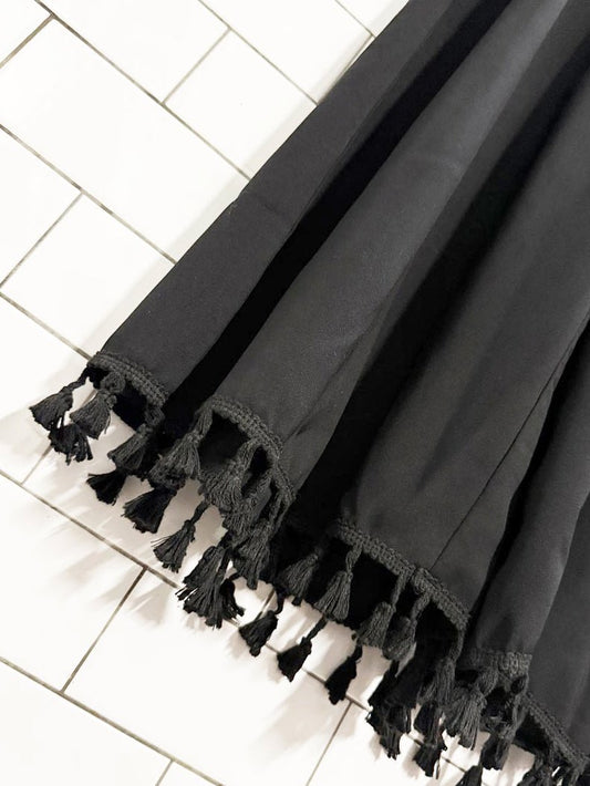 wide leg high waist tassel fringe beach pants - good market thrift store
