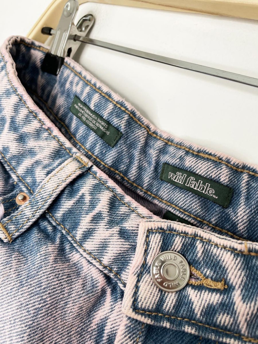 wild fable high rise bermuda cut off denim shorts | pink wash - good market thrift store