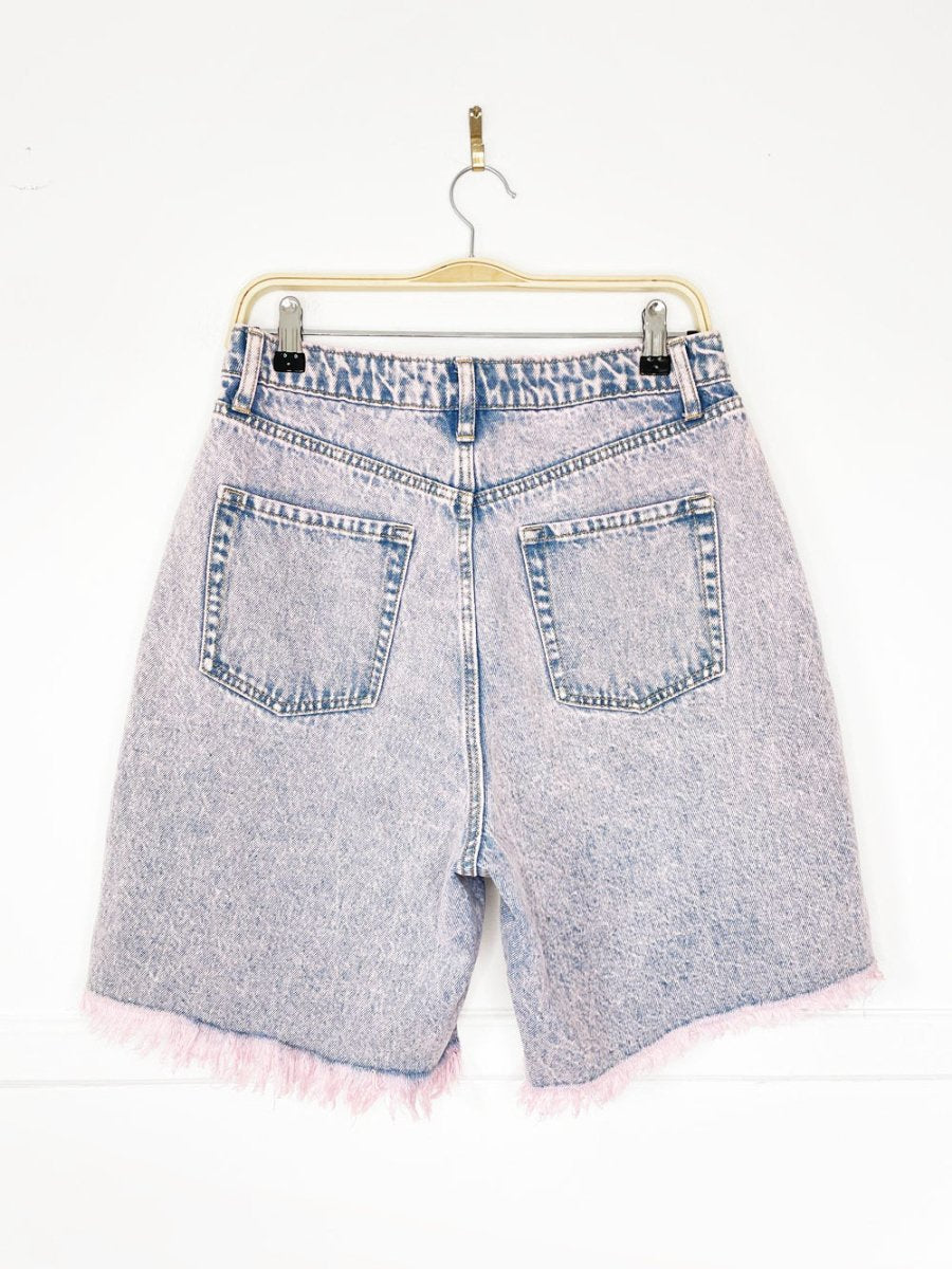 wild fable high rise bermuda cut off denim shorts | pink wash - good market thrift store