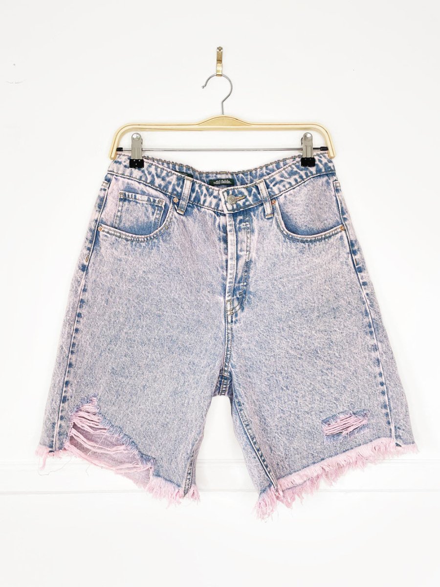 wild fable high rise bermuda cut off denim shorts | pink wash - good market thrift store