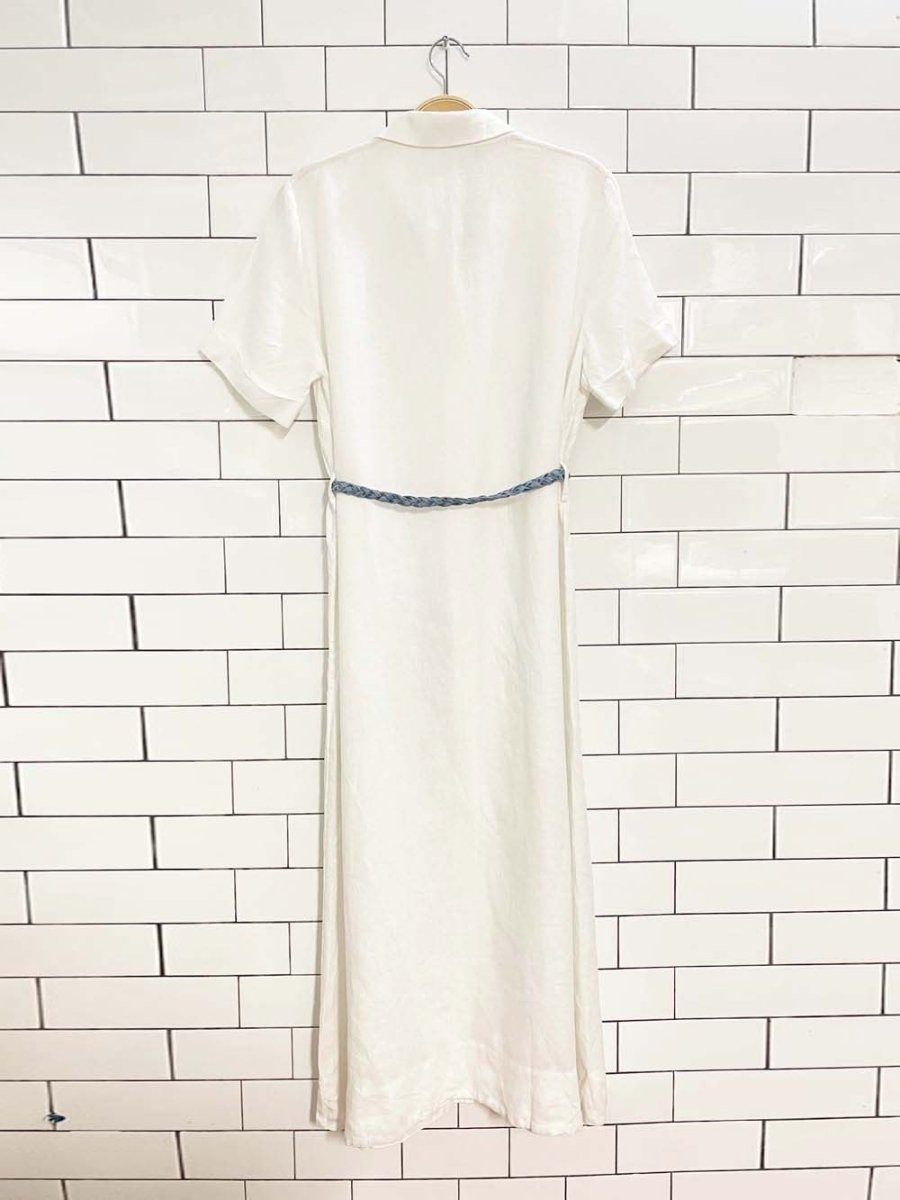 wilfred 100% organic linen belted shirt maxi dress | aritzia - good market thrift store