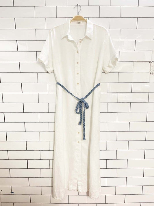 wilfred 100% organic linen belted shirt maxi dress | aritzia - good market thrift store