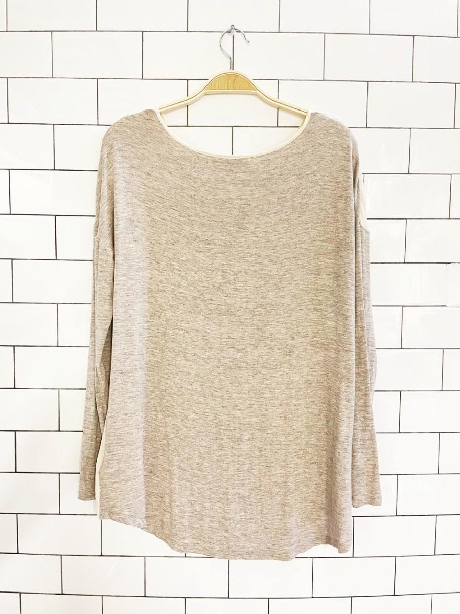 wilfred 100% silk front oversized jersey long sleeve top | aritzia - good market thrift store